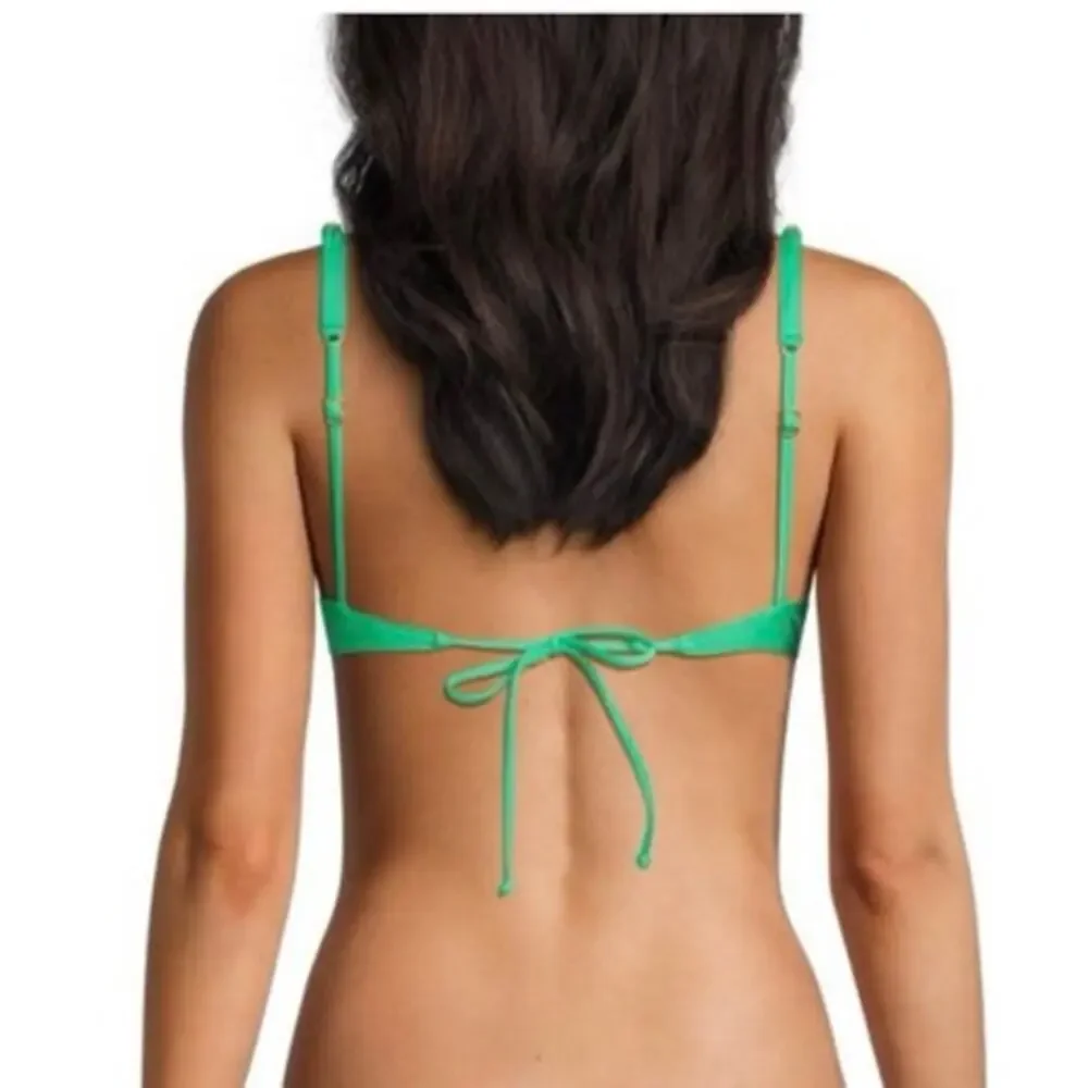 VIX BY PAULA HERMANNY Dora Kira Bead Trim Bikini Top green size medium